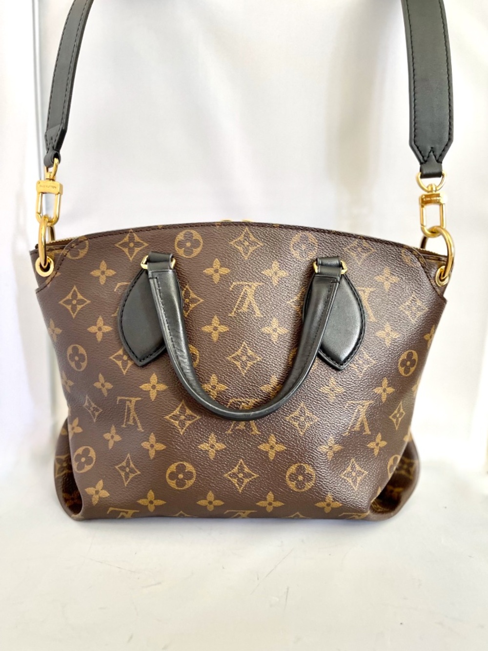 GREAT Condition! Louis Vuitton Monogram Flower Zipped Tote PM Black Shoulder Bag - Picture 2 of 14